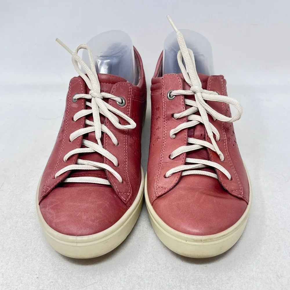 ECCO Womens Size 41‎ / 10 US Rose Pink Leather Lace Up Sneakers Indie Boho Chic